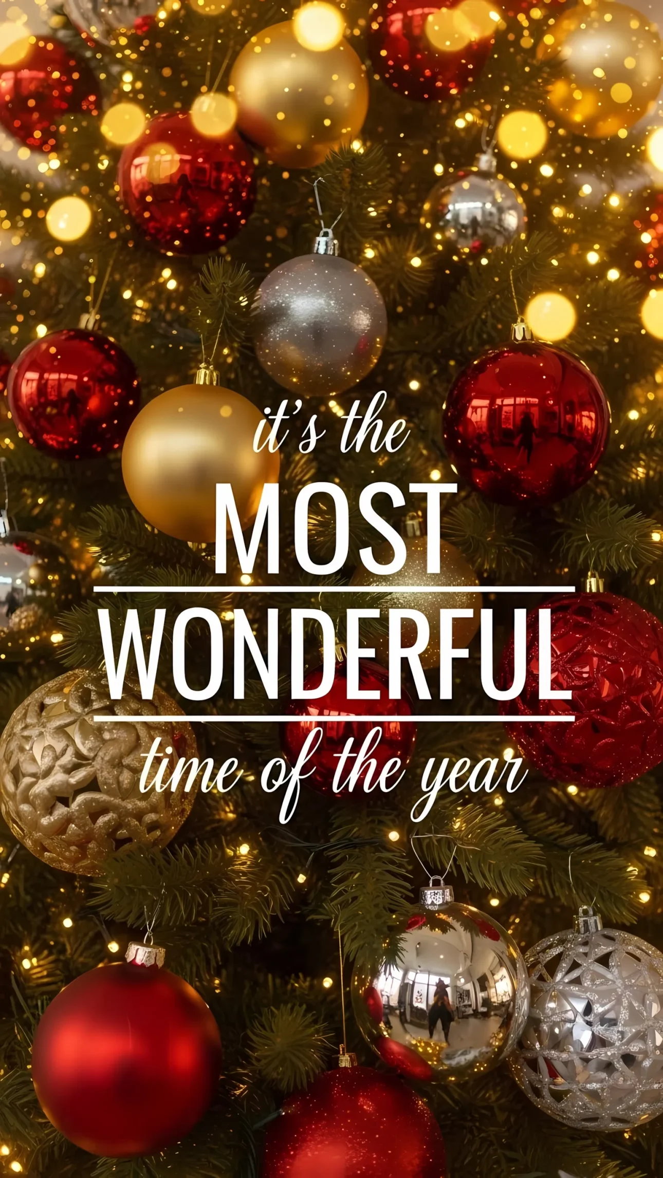 Elevate your holiday designs with this Christmas tree image featuring vibrant ornaments and warm bokeh. Perfect for festive social media campaigns and seasonal promotions.