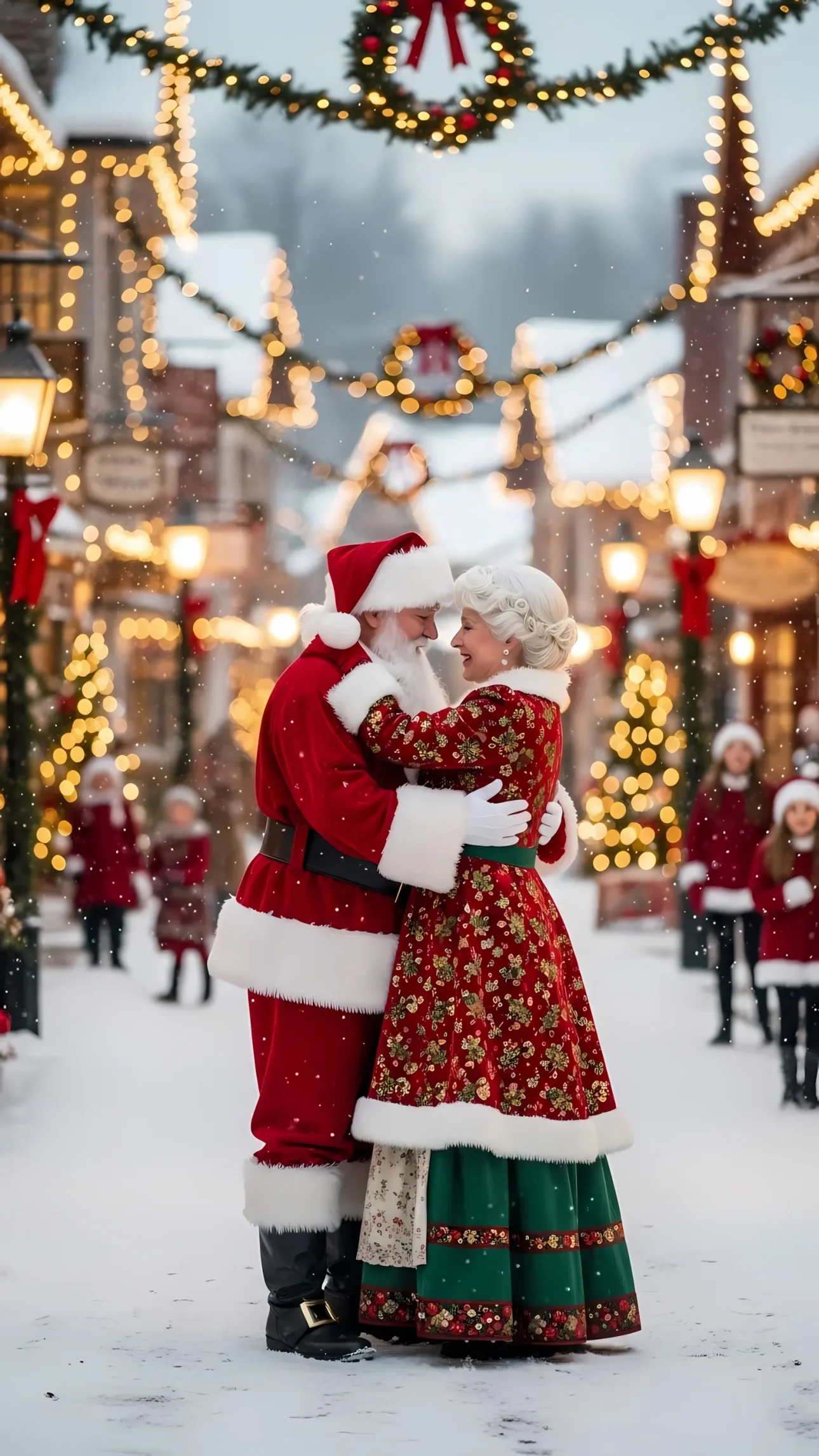 Elevate your holiday designs with this heartwarming image of Santa and Mrs. Claus. Perfect for seasonal campaigns and festive greetings, ready for commercial use.