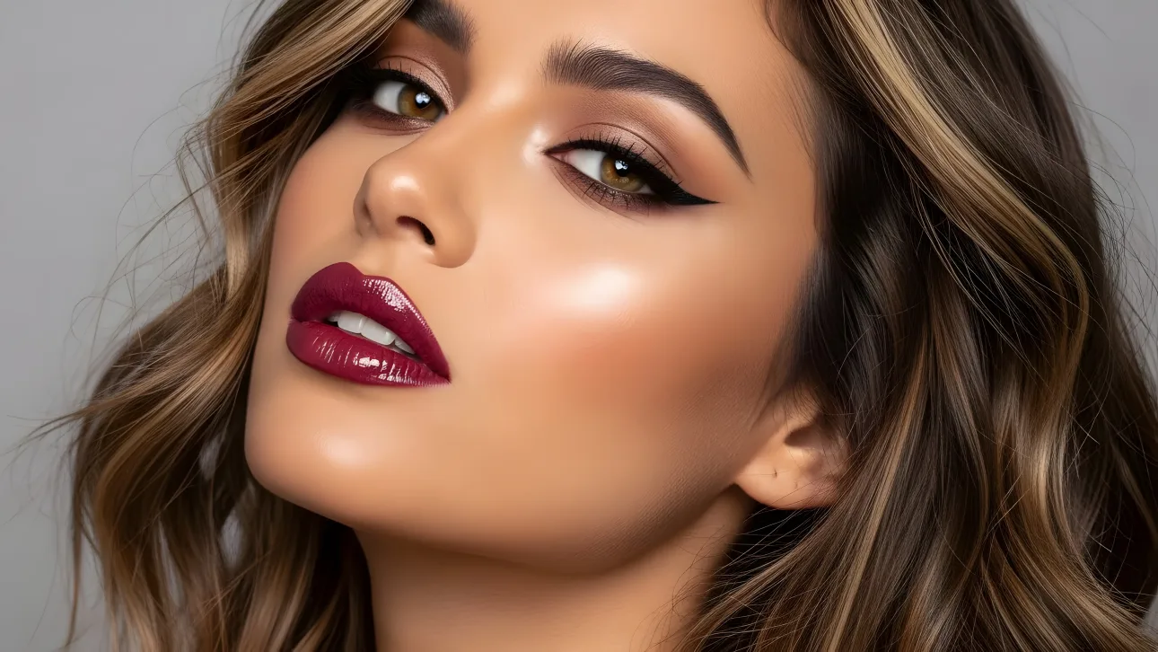 Elevate your designs with this stunning close-up featuring a woman's flawless makeup. Perfect for high-fashion editorials and beauty brand campaigns.