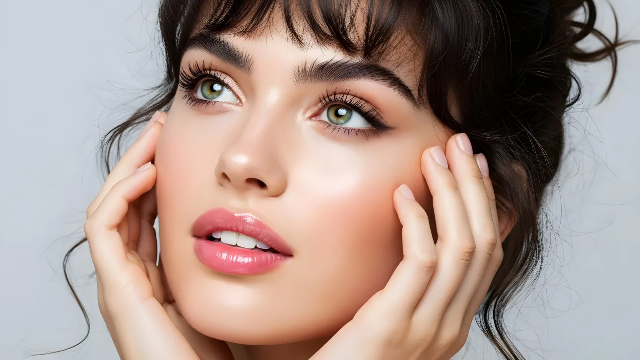 Showcase radiant beauty with this premium image of a woman with captivating green eyes and flawless skin. Ideal for high-fashion editorials and beauty campaigns.