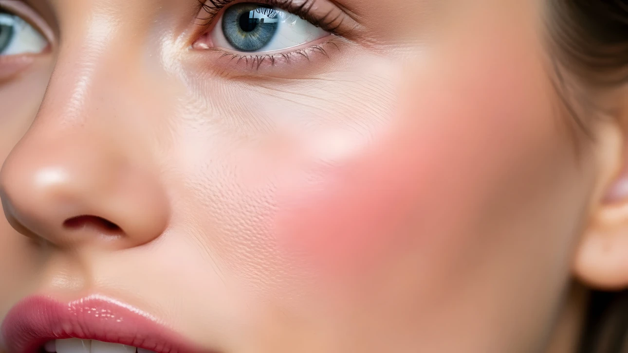 Enhance your designs with this close-up of a woman's face featuring subtle makeup. A premium design asset, perfect for beauty and skincare projects.