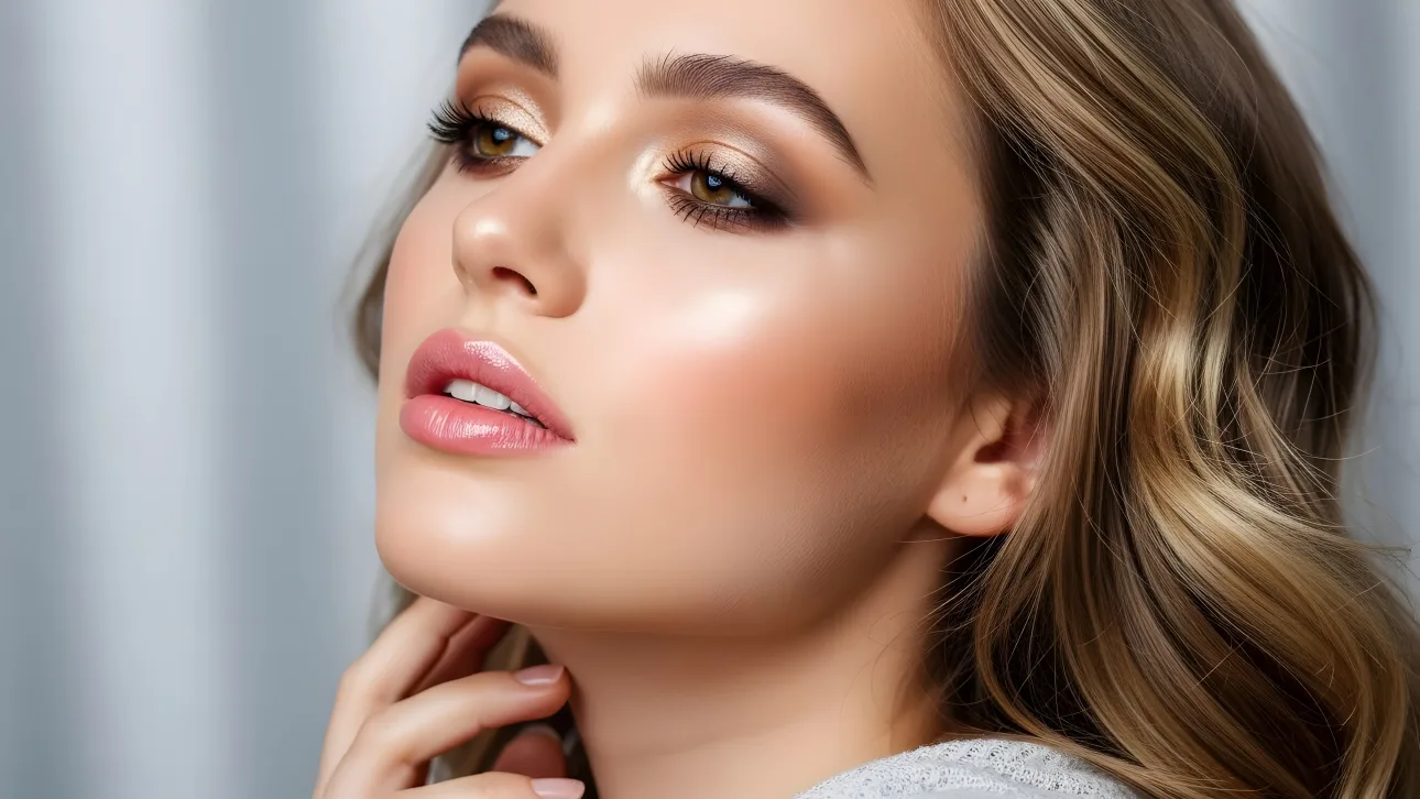 Elevate your designs with this premium beauty image featuring flawless makeup and radiant skin. Perfect for high-end cosmetic campaigns and luxury beauty blogs.