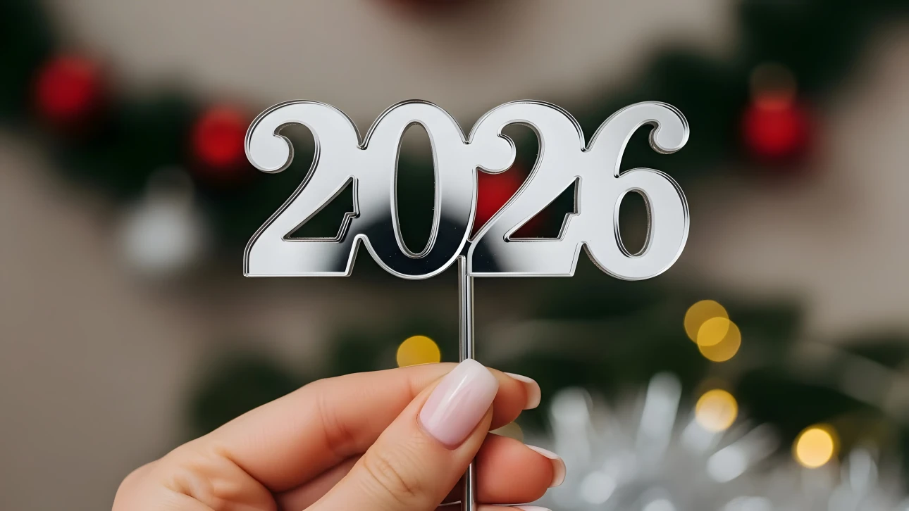 Capture the excitement of 2026 with this festive image. Perfect for New Year's promotions or event invitations. Ready for instant commercial use.