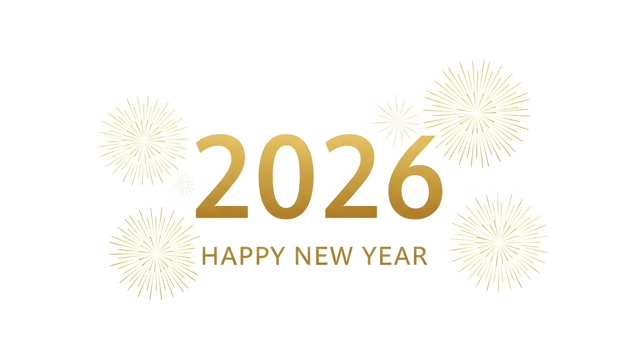 Elevate your New Year designs with this premium 2026 illustration featuring elegant golden fireworks. Perfect for high-end branding and festive digital projects.