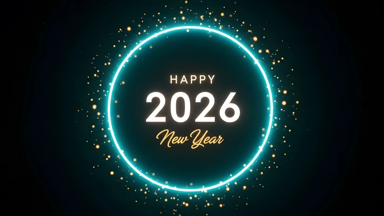 Elevate your New Year designs with this shimmering 2026 graphic. A premium design asset perfect for festive invitations and digital marketing campaigns.