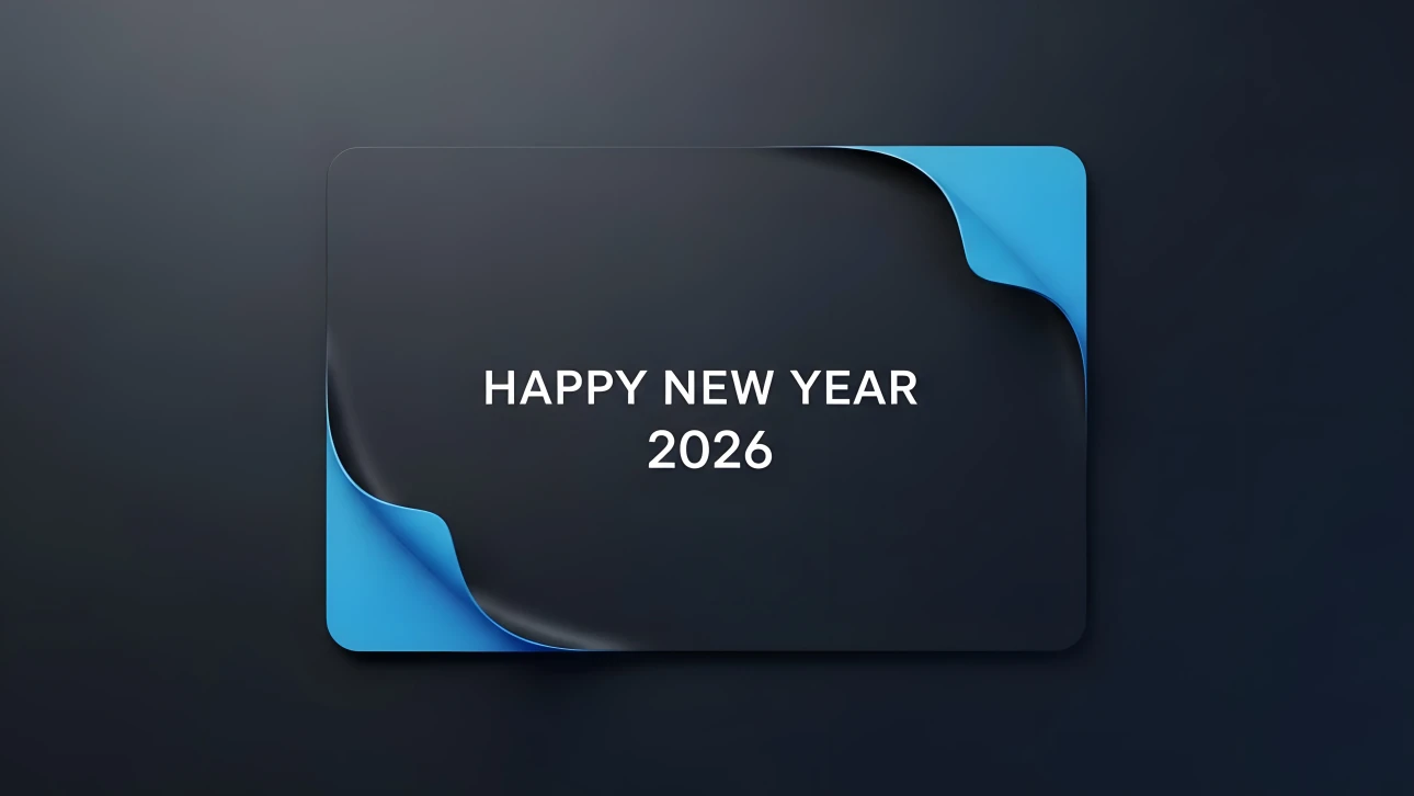 Elevate your New Year designs with this modern 2026 graphic featuring a stylish corner peel. Premium design asset ready for instant commercial use.