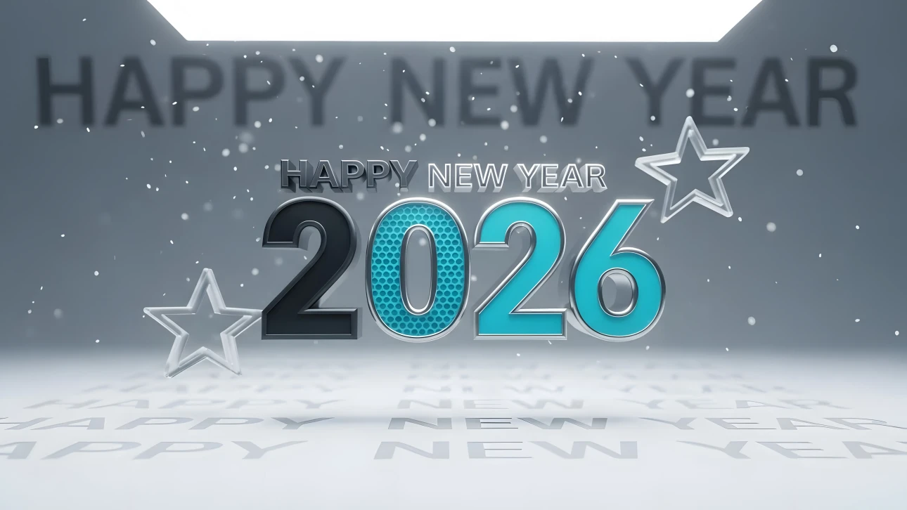 Elevate your New Year designs with this festive 2026 graphic featuring falling snow. A premium design asset ready for instant commercial use.