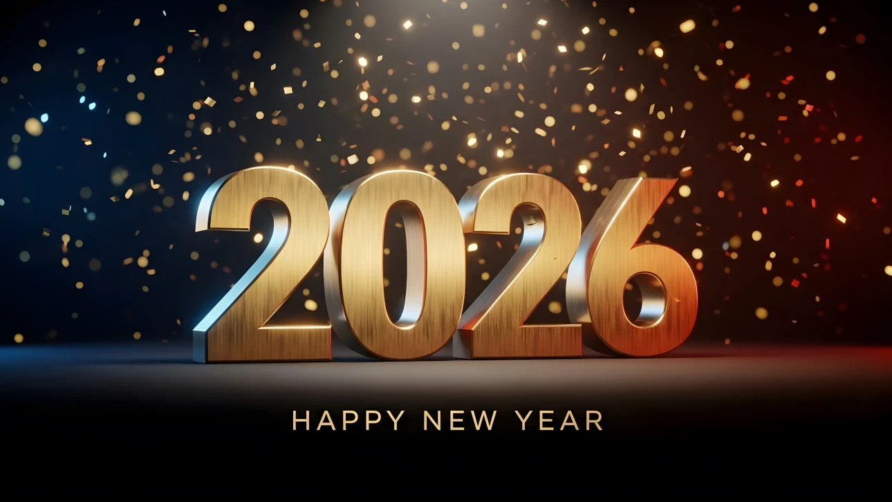 Celebrate with this stunning 2026 New Year image! Enhance your holiday designs with this premium design asset, perfect for festive greetings and promotions.