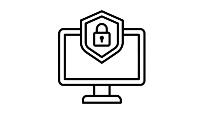 Cybersecurity Monitor Icon - Data Protection & Online Safety Vector