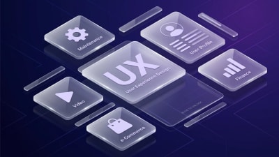 UX User Experience Design Glassmorphism UI Icons Vector Illustration