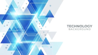 Dynamic Blue Geometric Technology Background Vector Image
