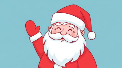 Jolly Santa Claus Waving Hello