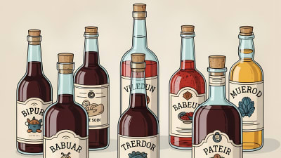 Whimsical Fantasy Potions and Elixirs Bottle Collection Free Vector