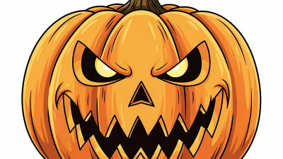 Spooky Halloween Jack O' Lantern Free Vector Pumpkin Illustration