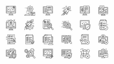 Software Dev, Testing & Security Icons Free Vector