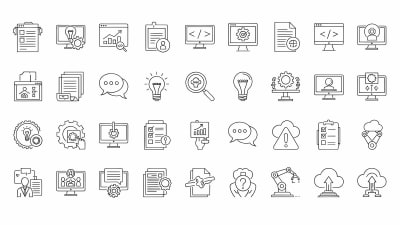 Software Dev & Project Management Icons Free Vector