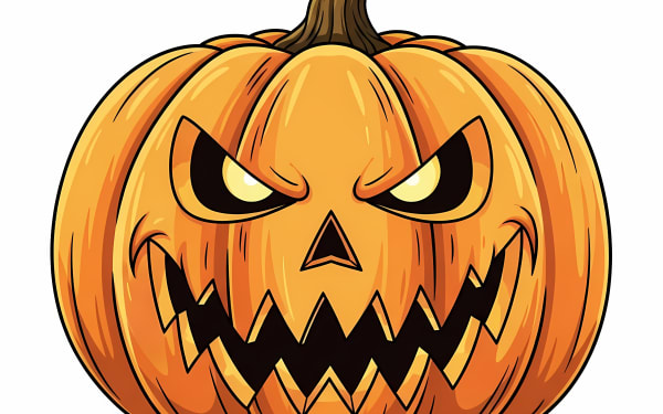 Download this spooky Halloween jack-o'-lantern free vector. Perfect for festive designs, decorations, and seasonal projects with a touch of fun.