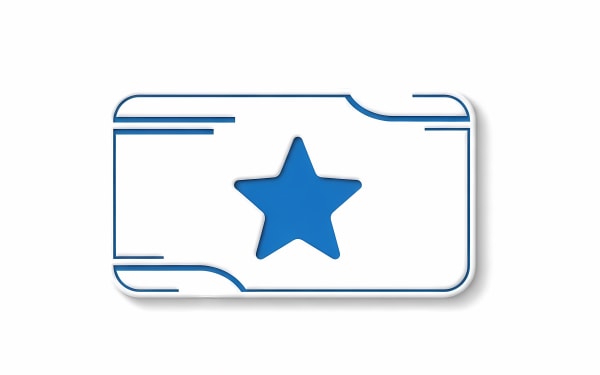 Download this clean blue star folder icon, perfect for indicating favorite or important files.