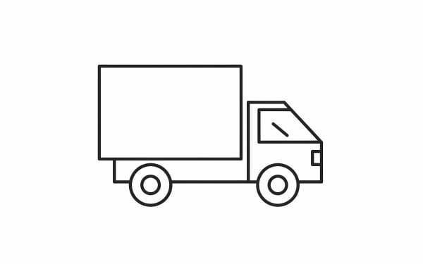 A clean, minimalist line art vector of a delivery truck, perfect for logistics, shipping, and transport projects. Simple, modern icon.