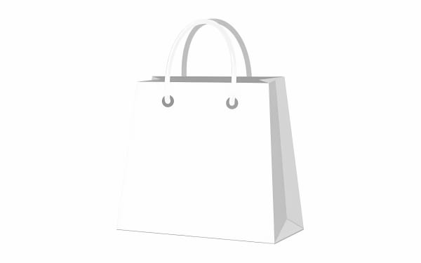Download this versatile white shopping bag vector, perfect for retail mockups, branding, and e-commerce projects.