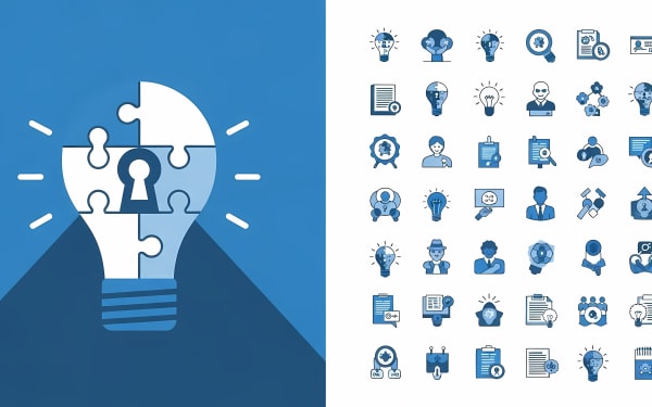 Explore this creative free vector featuring a light bulb made of puzzle pieces with a keyhole.