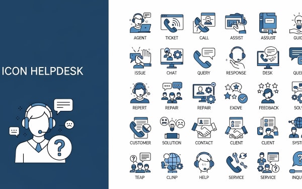 Explore a comprehensive collection of helpdesk and customer support icons.