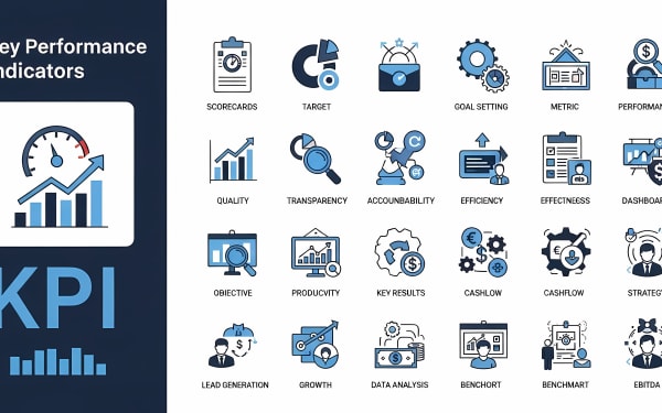 A comprehensive set of 25 vector icons for Key Performance Indicators (KPI). Perfect for business, analytics, dashboards, and strategy.