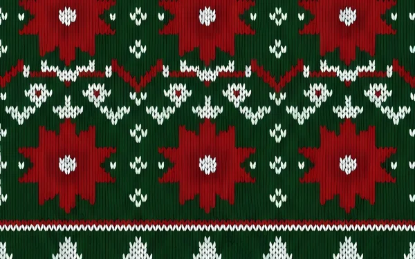 Elevate your holiday designs with this cozy Christmas sweater pattern featuring trees and flowers on dark green. Perfect for seasonal backgrounds.