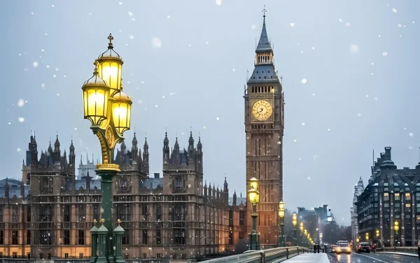 Capture London's iconic skyline with this stunning image of Big Ben in winter. Enhance your travel blog or historical project with this premium design asset.