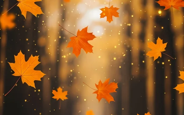 Elevate your designs with this stunning autumn scene featuring falling maple leaves and golden bokeh. Perfect for seasonal campaigns and warm, inviting visuals.