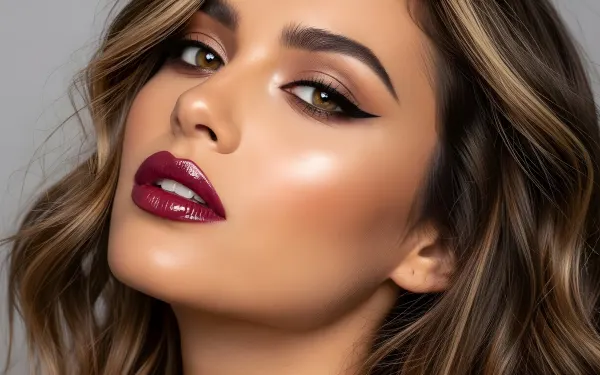 Elevate your designs with this stunning close-up featuring a woman's flawless makeup. Perfect for high-fashion editorials and beauty brand campaigns.
