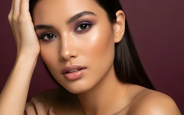 Elevate your designs with this stunning woman featuring professional makeup. Perfect for high-fashion campaigns and beauty product promotions. Ready for commercial licensing.