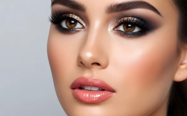 Showcase high-fashion beauty with this stunning close-up. Ideal for cosmetic ads and beauty blogs. Elevate your project with this premium design asset.
