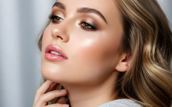 Elevate your designs with this premium beauty image featuring flawless makeup and radiant skin. Perfect for high-end cosmetic campaigns and luxury beauty blogs.