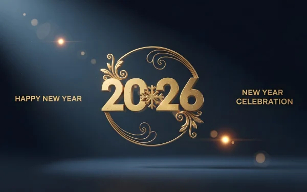 Elevate your festive designs with this 2026 New Year illustration. A premium design asset perfect for elegant holiday promotions and digital greetings.