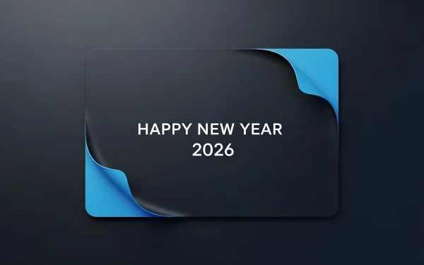 Elevate your New Year designs with this modern 2026 graphic featuring a stylish corner peel. Premium design asset ready for instant commercial use.