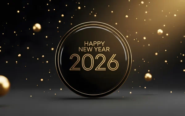 Elevate your New Year designs with this luxurious 2026 illustration featuring gold accents. Perfect for high-end branding and festive digital campaigns.