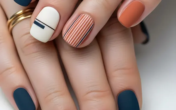 Elevate your designs with this image of manicured hands displaying modern nail art. Perfect for beauty blogs or cosmetic brand promotions. Ready for commercial use.