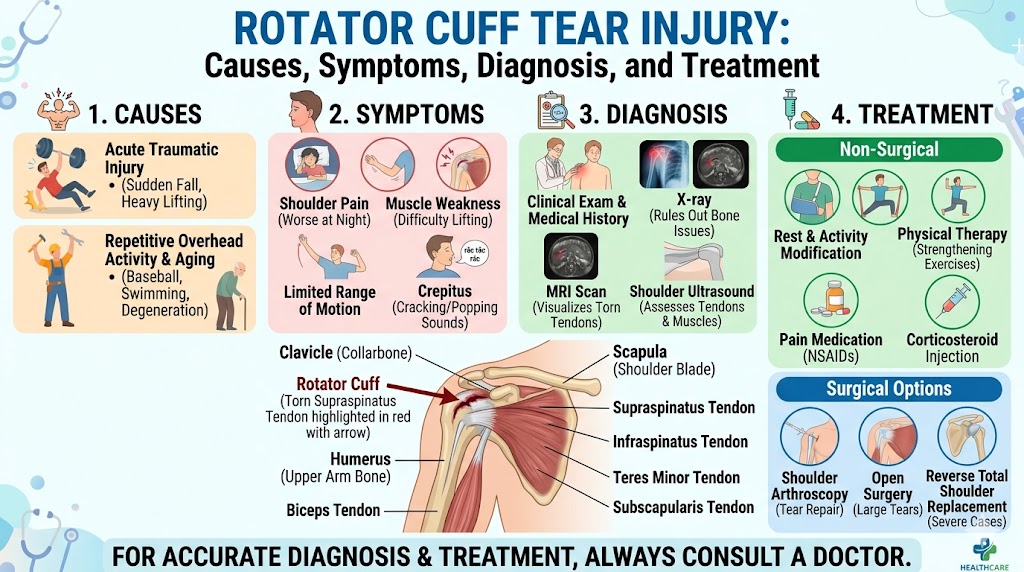 Rotator Cuff Injury: Causes, Symptoms, Diagnosis, and Treatment