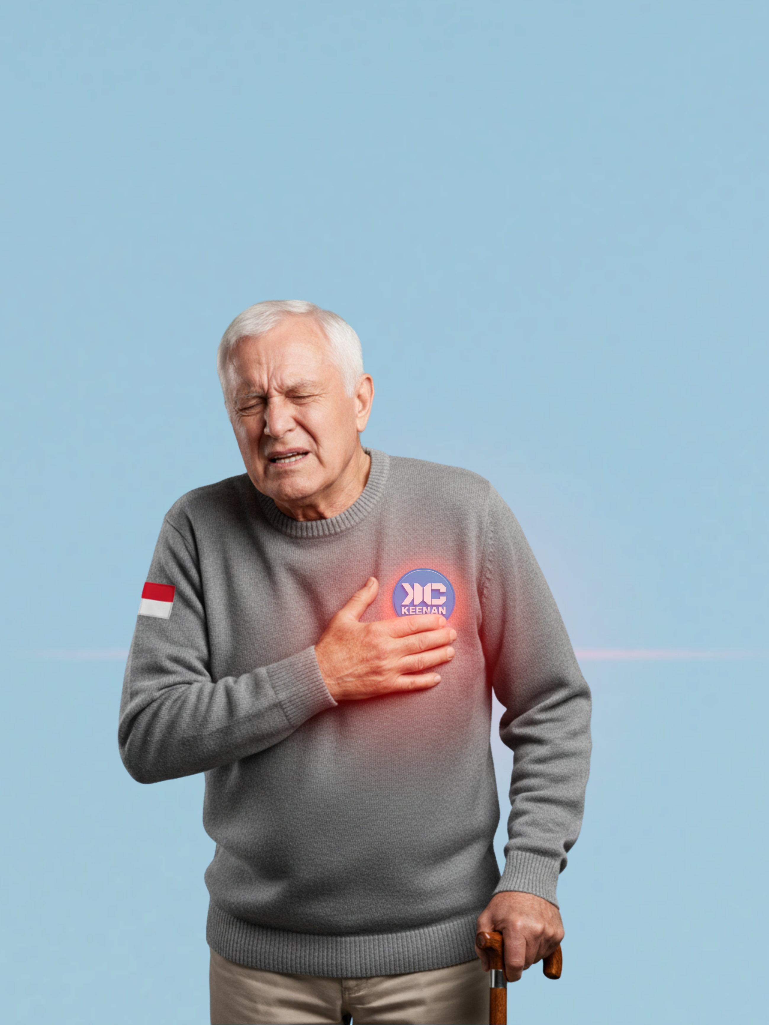 Ilustrasi nyeri pada area jantung.