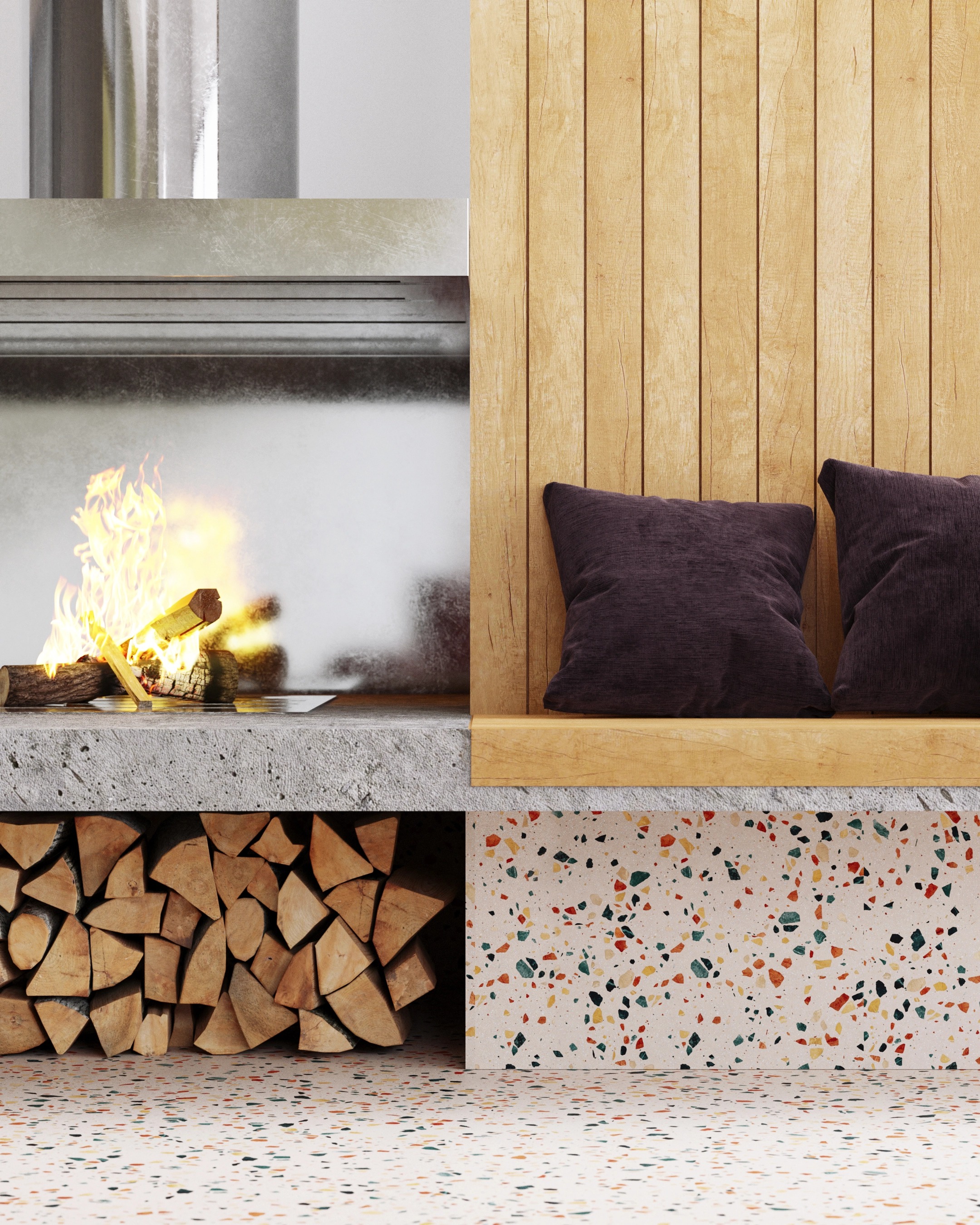 Attico Living - Interior Render 1