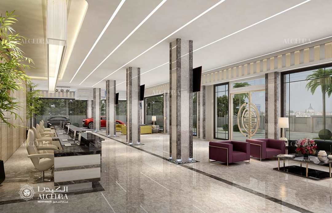 تصميم معرض سيارات من الخارج