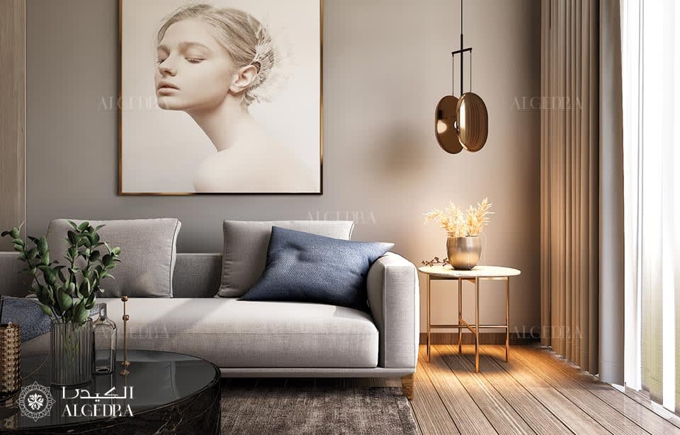 تصميم غرفة جلوس عائلية بطراز المجلس في تلال الغاف، دبي