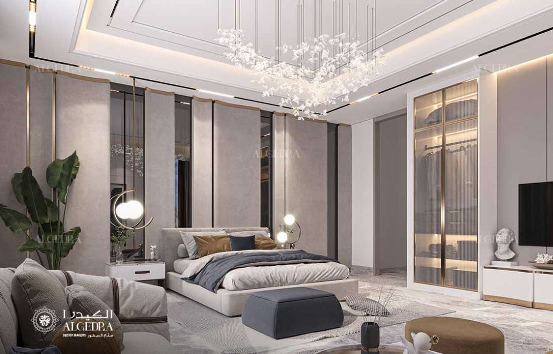 التصميم الداخلي لغرفة النوم الفاخرة