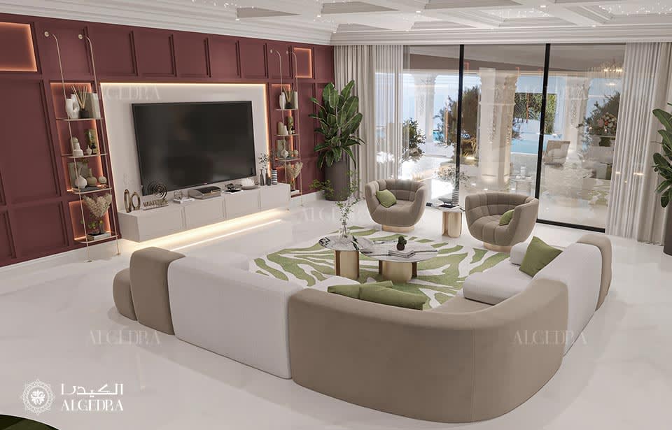 التصميم الداخلي لغرفة المعيشة دبي