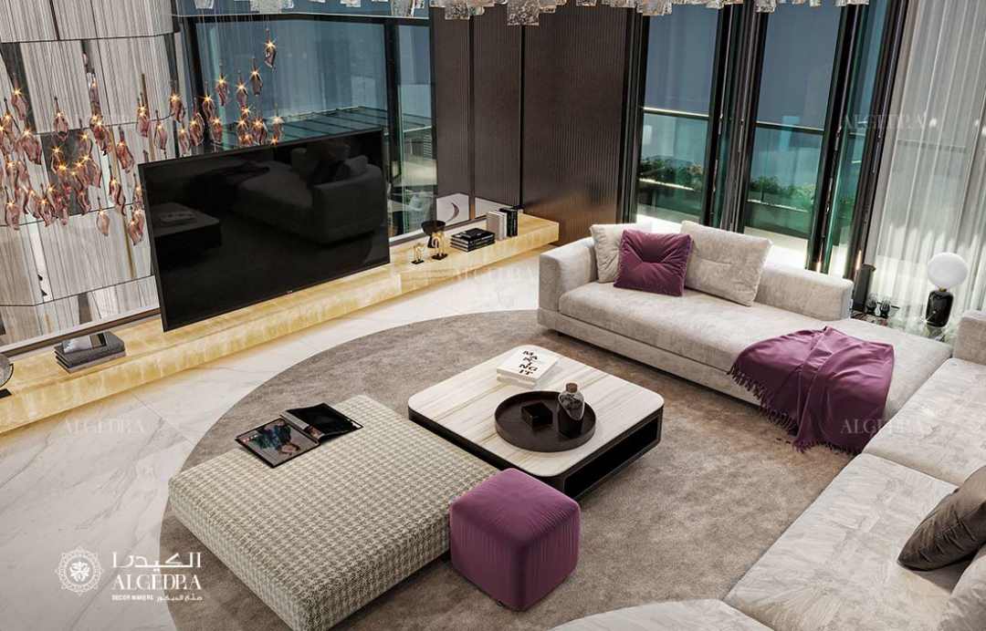 Men's majlis design in a Doha villa