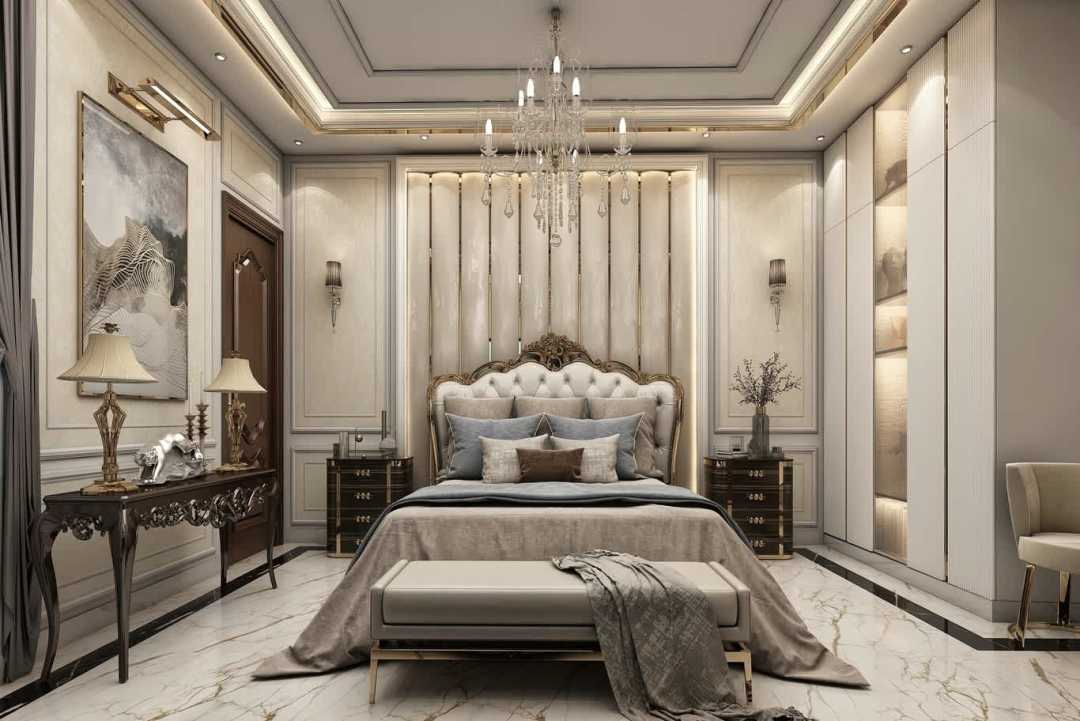التصميم الداخلي لغرفة النوم الفاخرة
