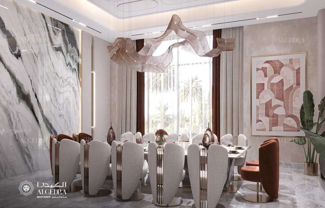 تصميم غرفة طعام فيلا فاخرة
