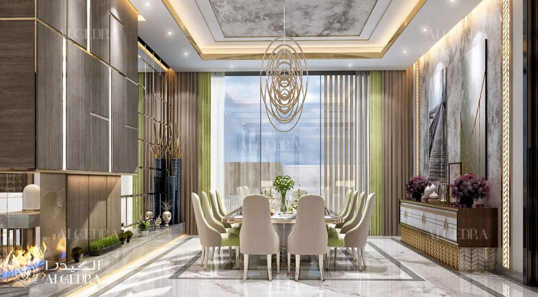 التصميم الداخلي لغرفة طعام القصر