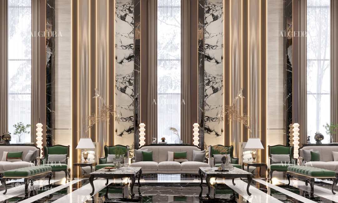 تصميم ديوانية النساء في فيلا بالكويت
